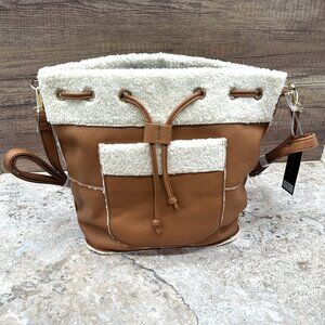 Like Dreams Backpack Womens One Size Tan Faux Fur/Leather NWT